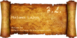 Halama Lajos névjegykártya
